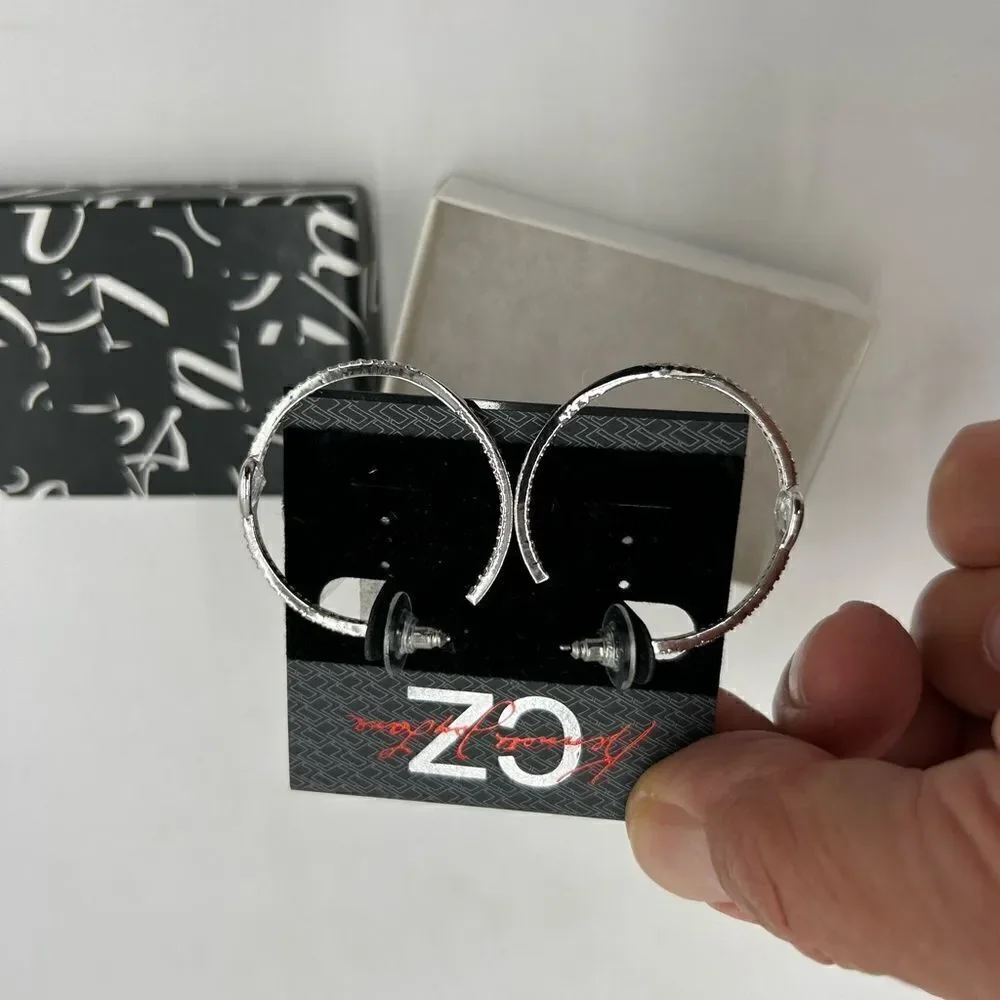 Women’s Kenneth J Lane pave hoop earrings NWT - Picture 3 of 5